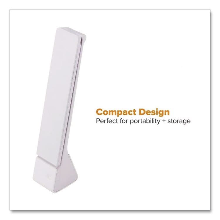 STANLEY BOSTITCH Konnect Rechargeable Folding LED Desk Lamp, 2.52w x 2.13d x 11.02h, Gray/White (BOSKTVLED1810WH) thumbnail 4