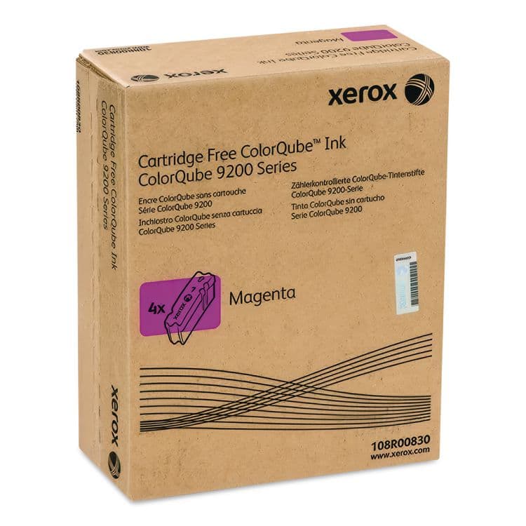 XEROX CORP. 108R00830 Solid Ink Stick, 37,000 Page-Yield, Magenta, 4/Box (XER108R00830)