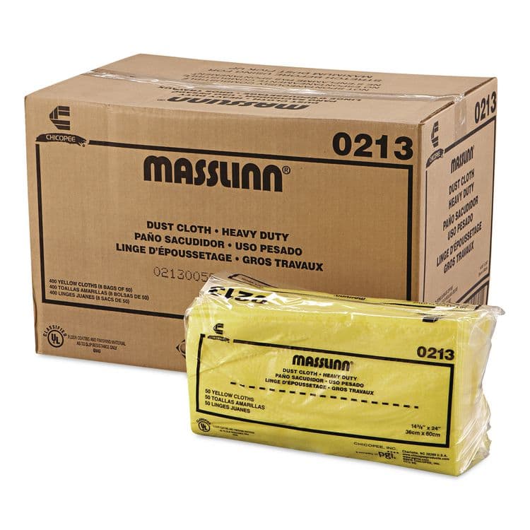 CHICOPEE, Masslinn Dust Cloths, 1-Ply, 16 x 24, Unscented, Yellow, 50/Pack, 8 Packs/Carton (CHI0213) thumbnail 2