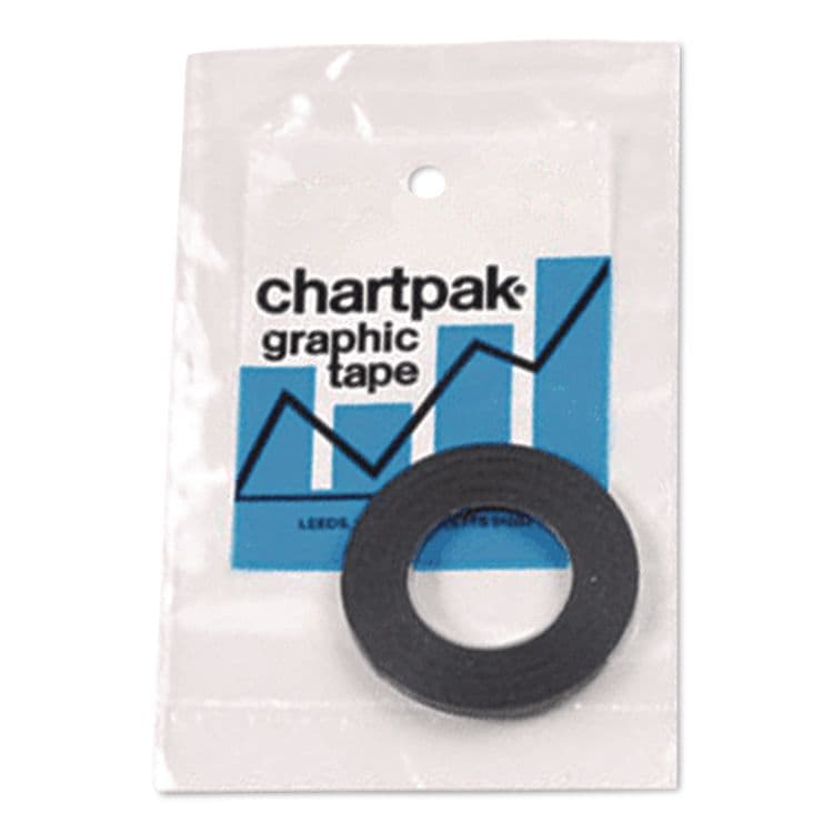 CHARTPAK/PICKETT Graphic Chart Tapes, 1" Core, 0.13" x 27 ft, Gloss Black (CHABG1251) thumbnail 4