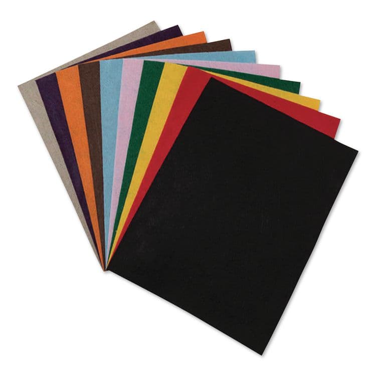 PACON CORPORATION Felt Sheet Pack, Rectangular, 9 x 12, Assorted Colors, 12/Pack (CKC390701) thumbnail 3
