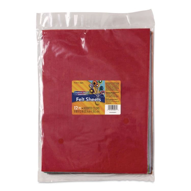 PACON CORPORATION Felt Sheet Pack, Rectangular, 9 x 12, Assorted Colors, 12/Pack (CKC390701) thumbnail 2