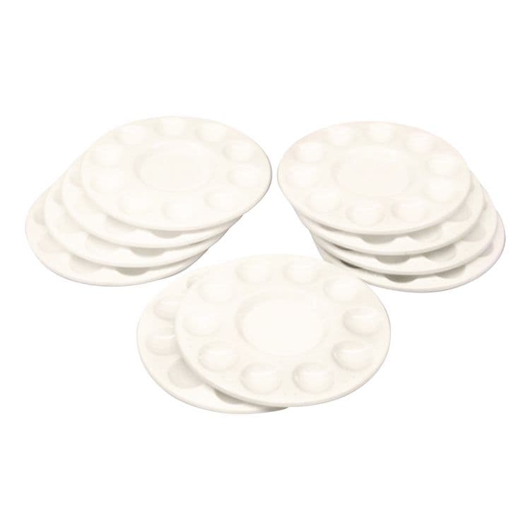 PACON CORPORATION Round Plastic Paint Trays for Classroom, White, 10/Pack (CKC5924) thumbnail 4