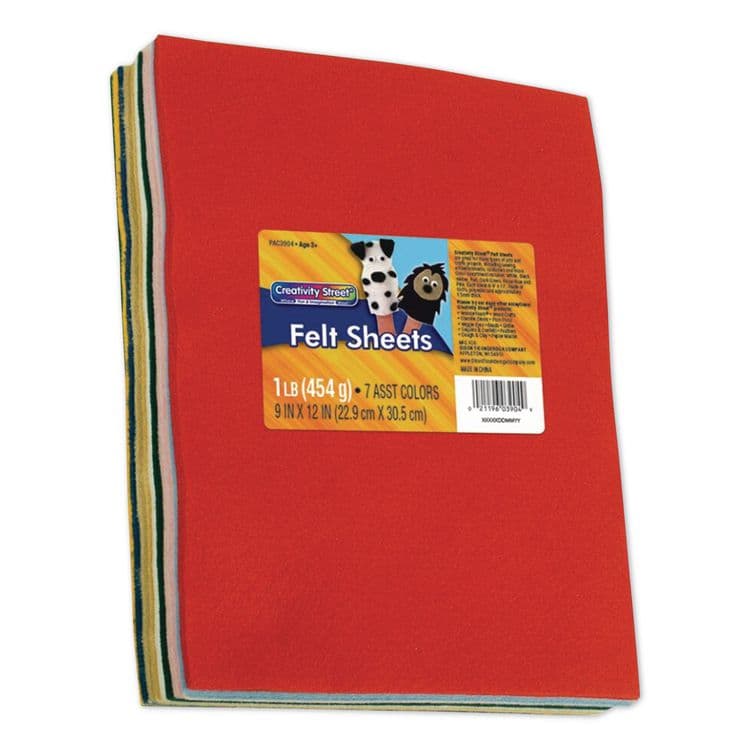 PACON CORPORATION One Pound Felt Sheet Pack, Rectangular, 9 x 12, Assorted Colors, 30/Pack (CKC3904) thumbnail 3