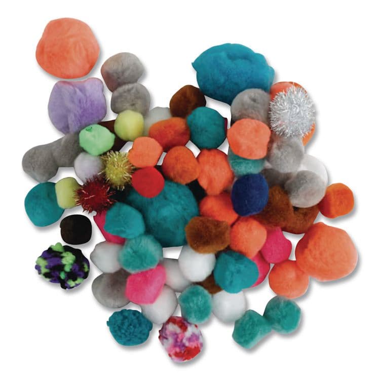 PACON CORPORATION Pound of Poms Giant Bonus Pack, Assorted Colors, 1,000/Pack (CKC818001) thumbnail 2
