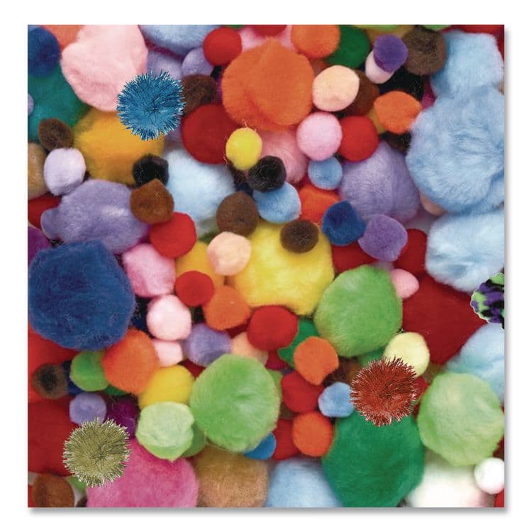 PACON CORPORATION Pound of Poms Giant Bonus Pack, Assorted Colors, 1,000/Pack (CKC818001) thumbnail 4