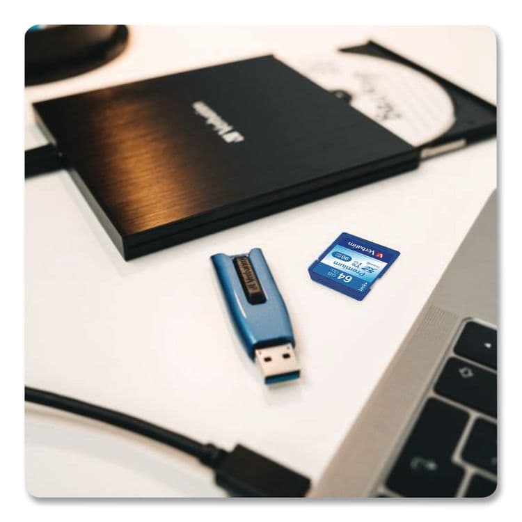 VERBATIM CORPORATION 64GB Premium SDXC Memory Card, UHS-I V10 U1 Class 10, Up to 90MB/s Read Speed (VER44024) thumbnail 3