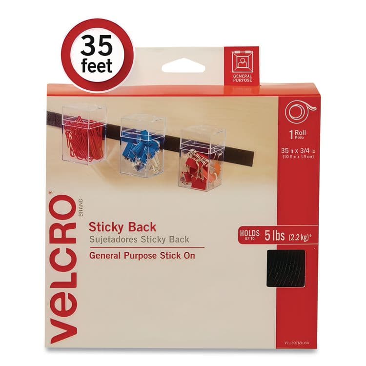 VELCRO USA, . Sticky-Back Fasteners, Removable Adhesive, 0.75" x 35 ft, Black (VEK30168USA) thumbnail 3