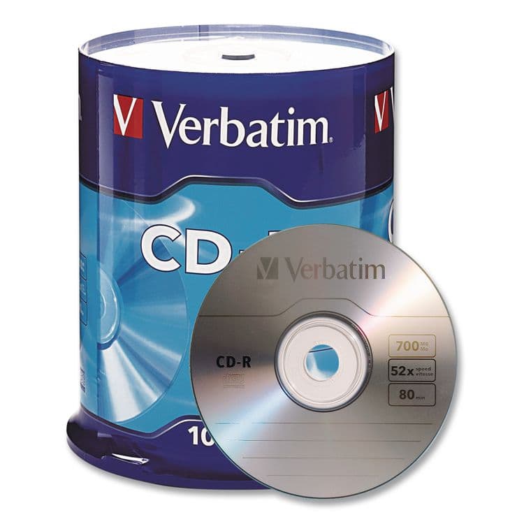 VERBATIM CORPORATION CD-R Recordable Disc, 700 MB/80 min, 52x, Spindle, Silver, 100/Pack (VER94554) thumbnail 4