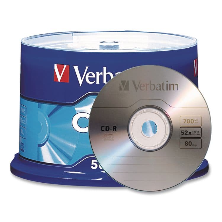 VERBATIM CORPORATION CD-R Recordable Disc, 700 MB/80min, 52x, Spindle, Silver, 50/Pack (VER94691) thumbnail 4