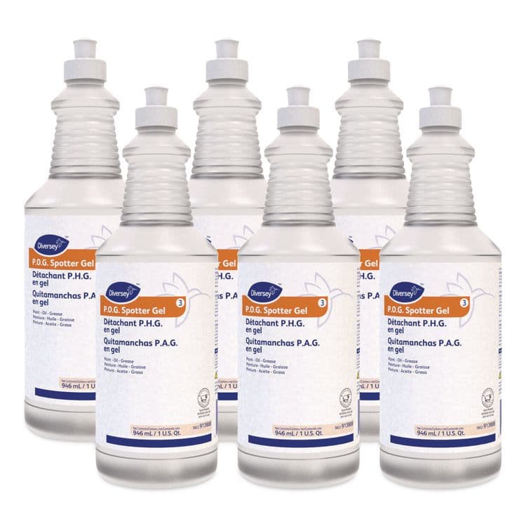 DIVERSEY Paint, Oil and Grease Spotter Gel, Fruity Scent, 32 oz Squeeze Bottle, 6/Carton (DVO913888)