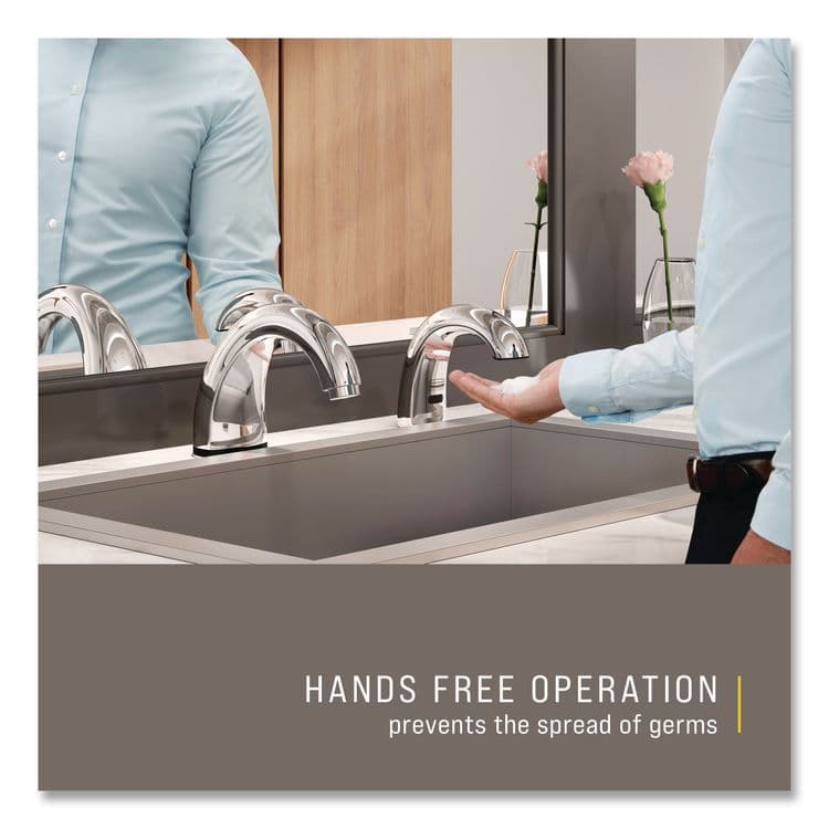 RUBBERMAID COMMERCIAL PROD. One Shot Soap Dispenser - Touch Free, Foam, 800 mL/1,600 mL, 11 x 14 x 3.5, Chrome (RCP1938171) thumbnail 4