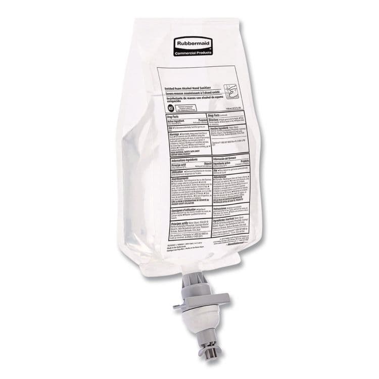 RUBBERMAID COMMERCIAL PROD. AutoFoam Refill With Alcohol Foam Hand Sanitizer, Clear, 1,000 mL, Unscented, 4/Carton (RCP2080802) thumbnail 2