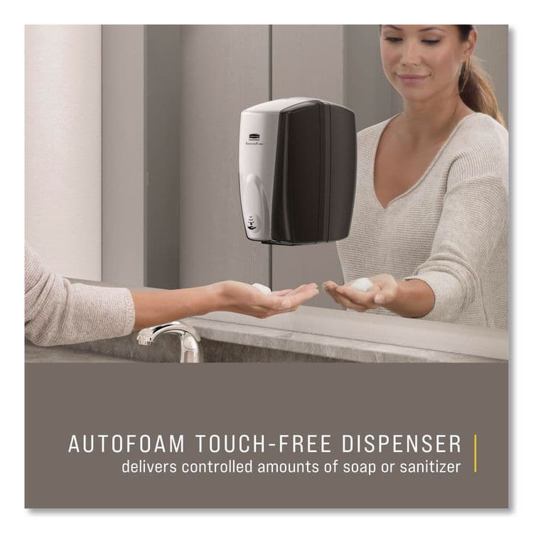 RUBBERMAID COMMERCIAL PROD. AutoFoam Touch-Free Dispenser, 1,100 mL, 5.2 x 5.25 x 10.9, Black/Chrome (RCP750411) thumbnail 3