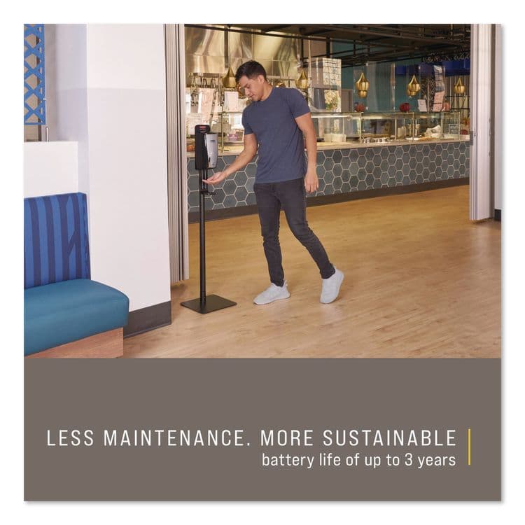 RUBBERMAID COMMERCIAL PROD. AutoFoam Touch-Free Dispenser, 1,100 mL, 5.2 x 5.25 x 10.9, Black/Chrome (RCP750411) thumbnail 4