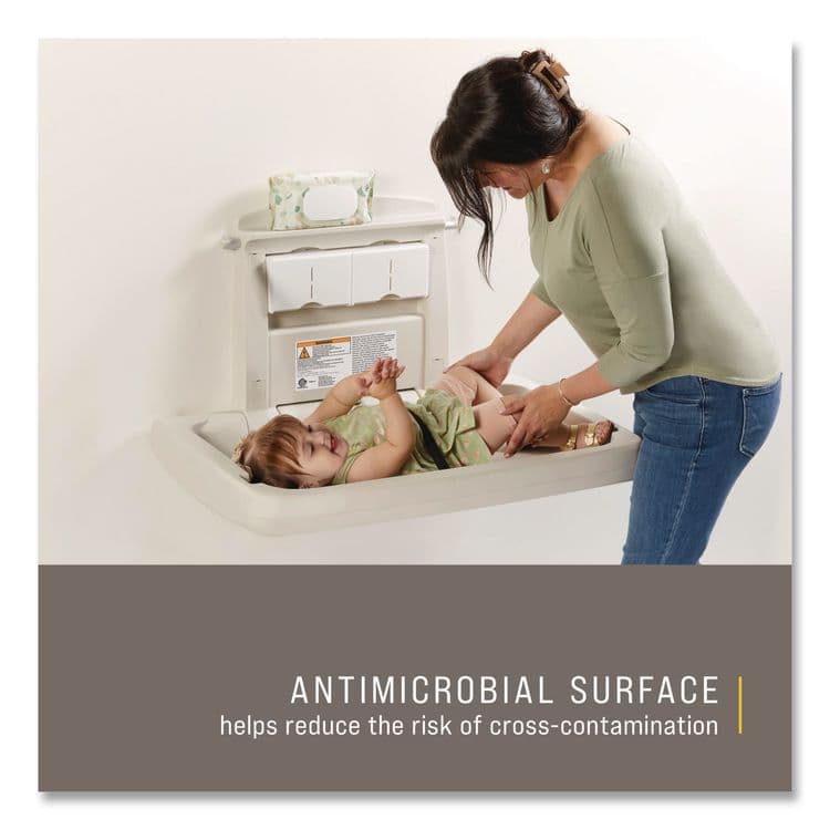 RUBBERMAID COMMERCIAL PROD. Sturdy Station 2 Baby Changing Table, 33.5 x 21.5, Platinum (RCP781888) thumbnail 2