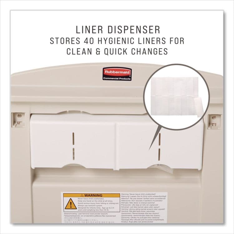 RUBBERMAID COMMERCIAL PROD. Baby Changing Station Vertical, 34.1 x 23, Light Platinum (RCPFG781988LPLA) thumbnail 3