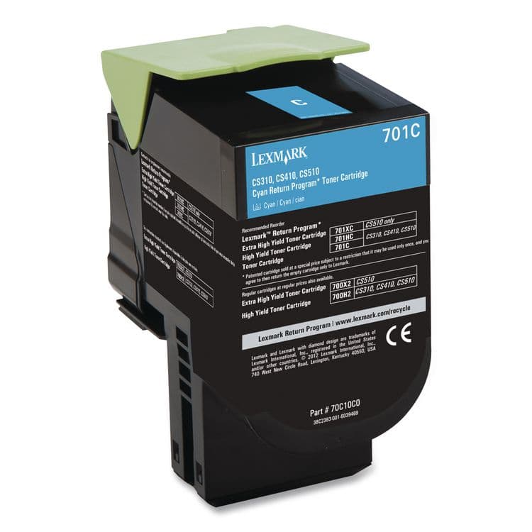 LEXMARK INT'L, . 70C10C0 Return Program Toner, 1,000 Page-Yield, Cyan (LEX70C10C0) thumbnail 2