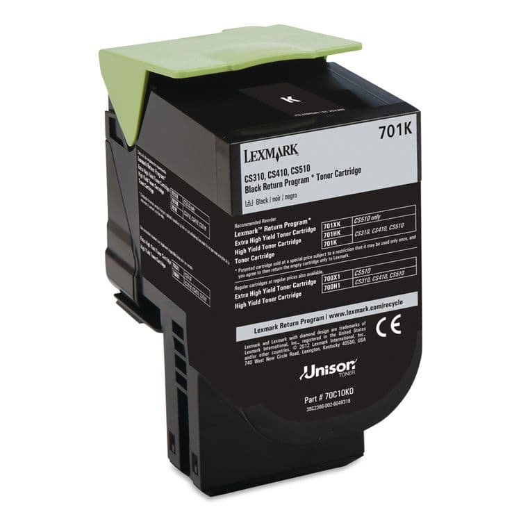 LEXMARK INT'L, . 70C10K0 Return Program Toner, 1,000 Page-Yield, Black (LEX70C10K0) thumbnail 2