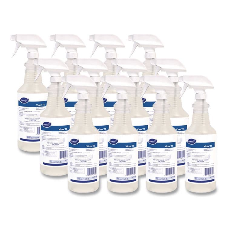 DIVERSEY Virex TB Disinfectant Cleaner, Lemon Scent, Liquid, 32 oz Bottle, 12/Carton (DVO04743)