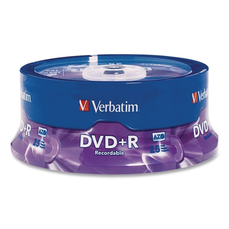 VERBATIM CORPORATION DVD+R Recordable Disc, 4.7 GB, 16x, Spindle, Silver, 25/Pack (VER95033) thumbnail 4