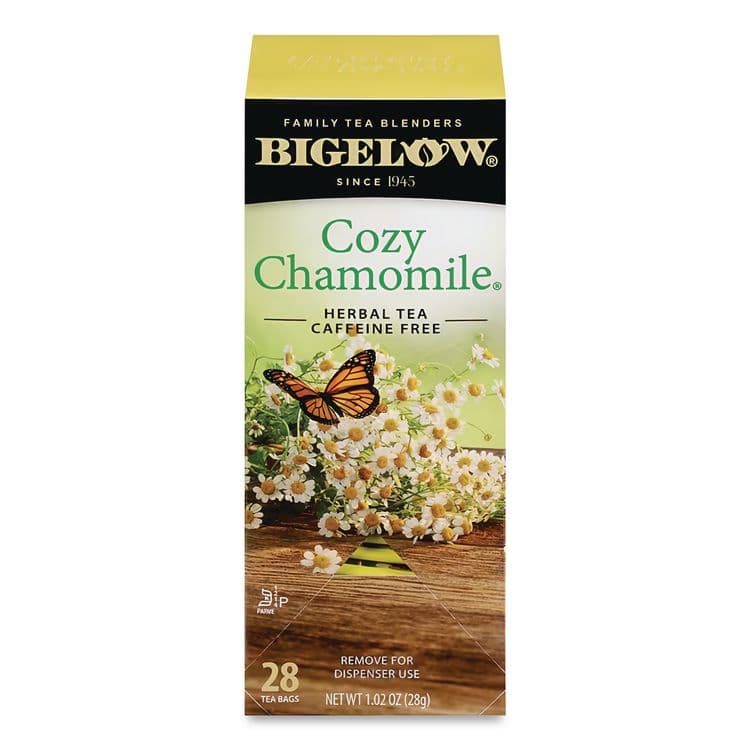 BIGELOW TEA CO. Single Flavor Tea, Cozy Chamomile, 28 Bags/Box (BTC00401)