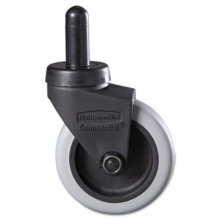 RUBBERMAID COMMERCIAL PROD. Replacement Bayonet-Stem Swivel Casters, Grip Ring Stem, 3" Soft Rubber Wheel, Black (SGSFG7570L20000) thumbnail 3