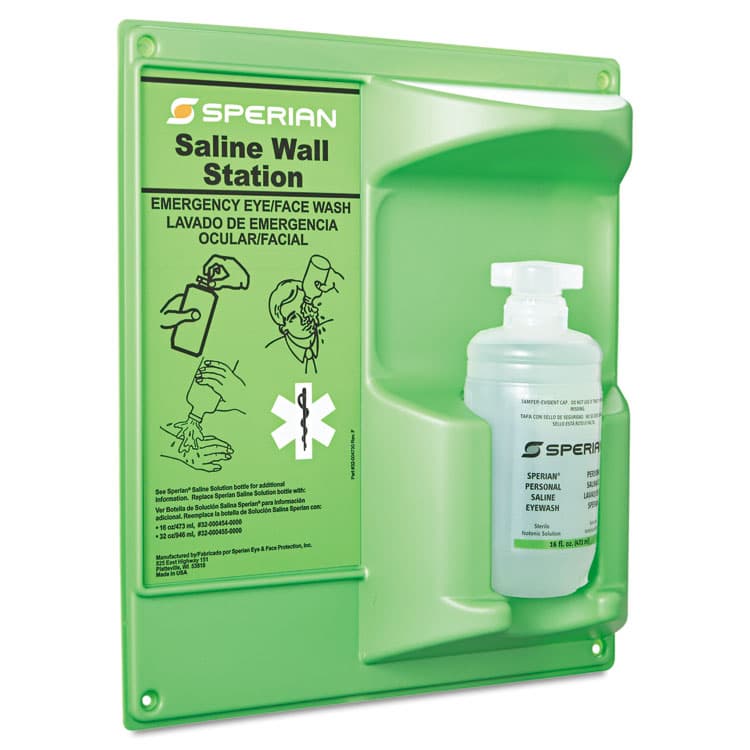 HONEYWELL ENVIRONMENTAL Saline Eye Wash Wall Station, 16 oz Bottle, 1 Bottle/Station (FND320004600000) thumbnail 2