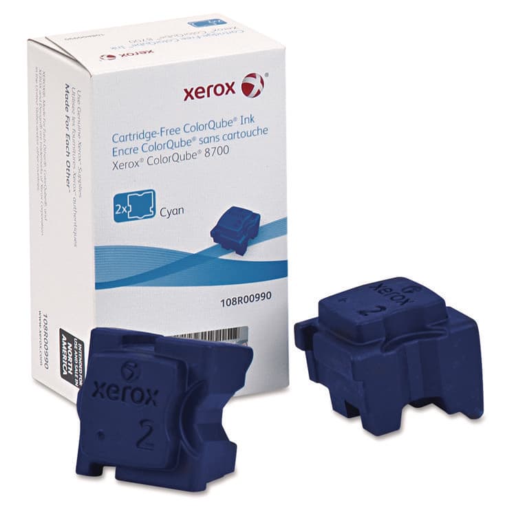 XEROX CORP. 108R00990 Solid Ink Stick, 4,200 Page-Yield, Cyan, 2/Box (XER108R00990)
