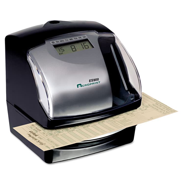 ACRO PRINT TIME RECORDER ES900 Atomic Electronic Payroll Recorder, Time Stamp and Numbering Machine, Digital Display, Black (ACP010209000) thumbnail 2