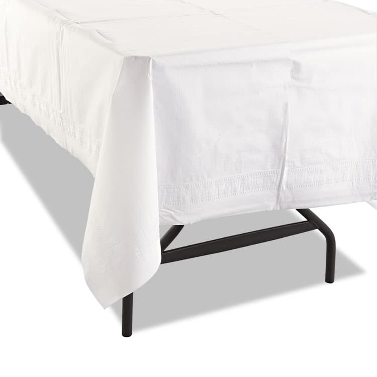 HOFFMASTER Cellutex Table Covers, Tissue/Polylined, 54" x 108", White, 25/Carton (HFM210130) thumbnail 4