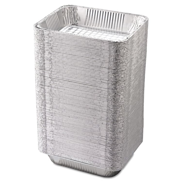 HFA Aluminum Steam Table Pans, Half-Size Deep, 10.38" x 2.56" x 12.75", 100/Carton (HFA32135)