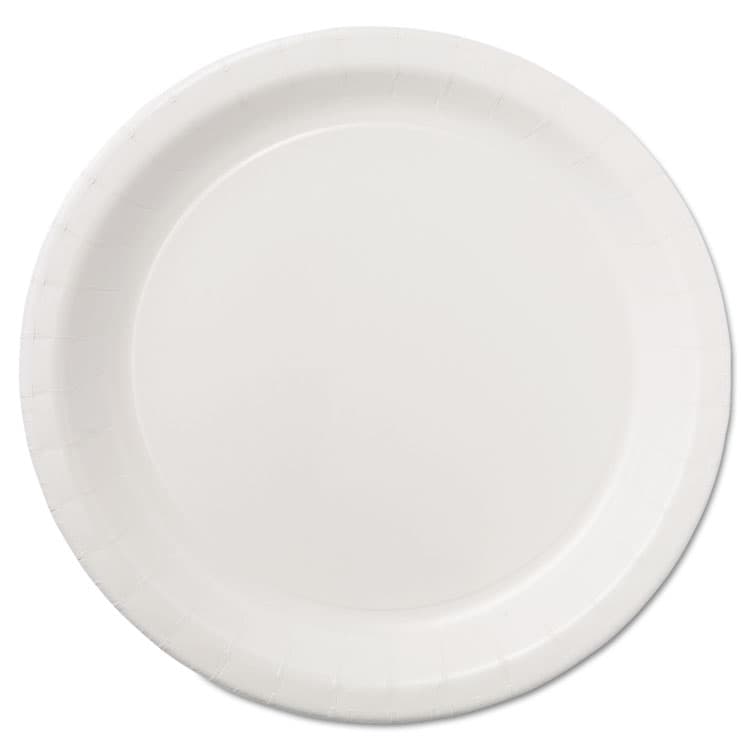 HOFFMASTER Coated Paper Dinnerware, Plate, 9" dia, White, 50/Pack, 10 Packs/Carton (HFMPL7095) thumbnail 2