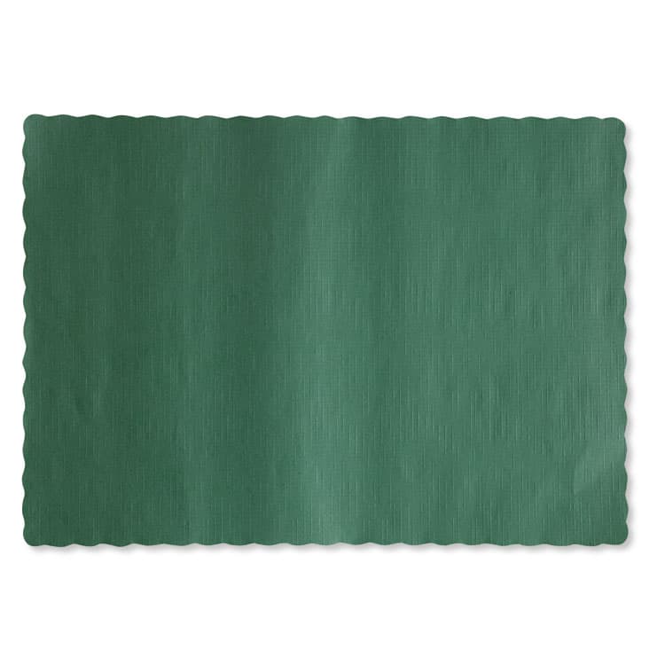 HOFFMASTER Placemats, Smooth Surface, Scalloped Edges, 13.5" x 9.5", Hunter Green, 1,000/Carton (HFM310528) thumbnail 2