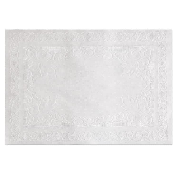 HOFFMASTER Placemats with Embossed Surface, Straight Edges, 14" x 10", White, 1,000/Carton (HFM601SE1014) thumbnail 3