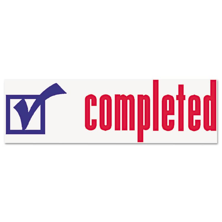 SHACHIHATA . U.S.A. Two-Color Title Stamp, COMPLETED, Blue/Red (XST2026) thumbnail 2