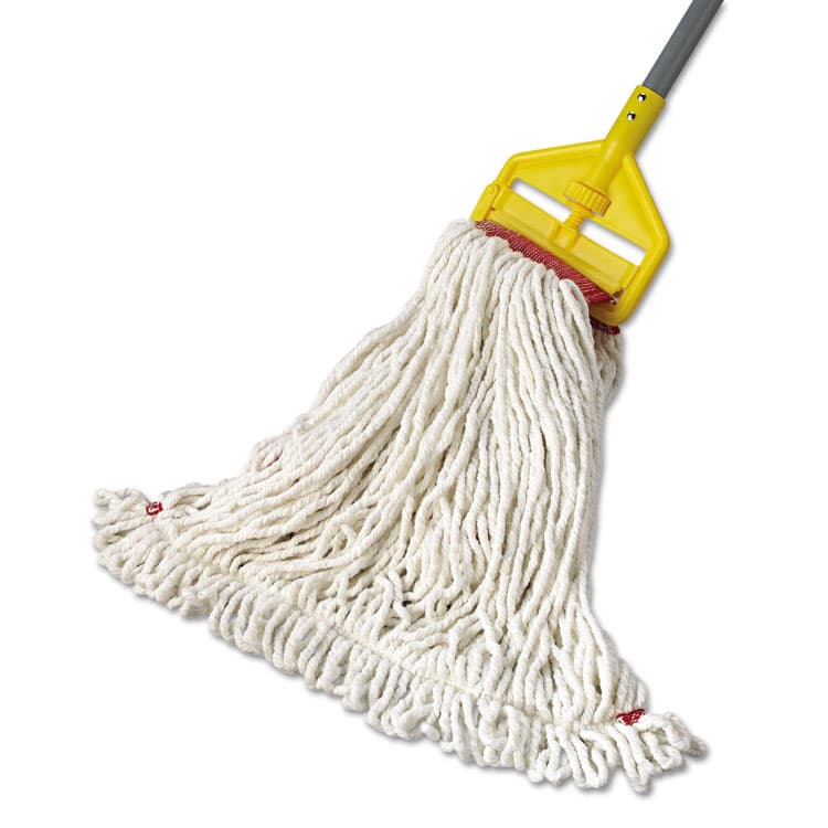 RUBBERMAID COMMERCIAL PROD. Web Foot Wet Mop Head, Shrinkless, Cotton/Synthetic, Large, White, 6/Carton (RCPA253WHI) thumbnail 2
