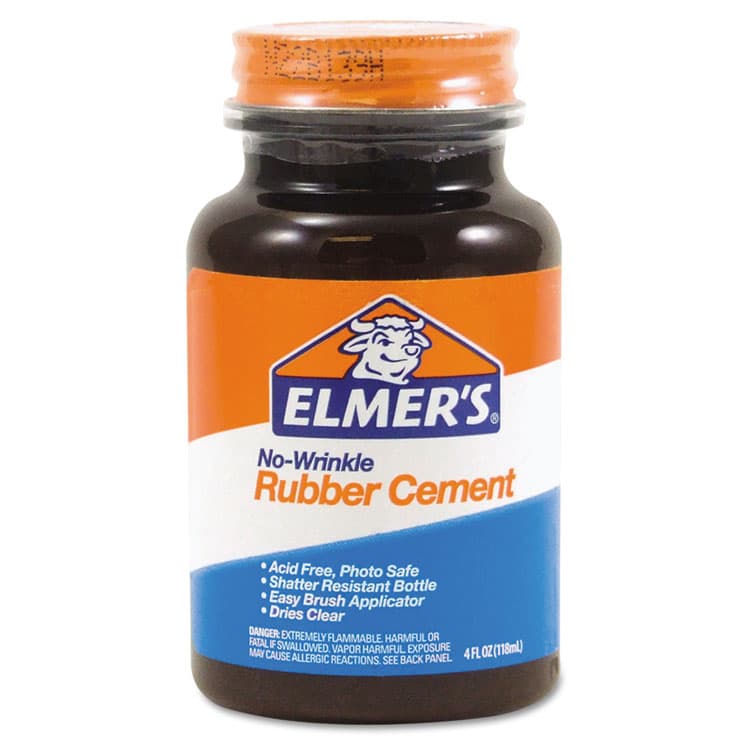 ELMER'S PRODUCTS, . Rubber Cement with Brush Applicator, 4 oz, Dries Clear (EPIE904)