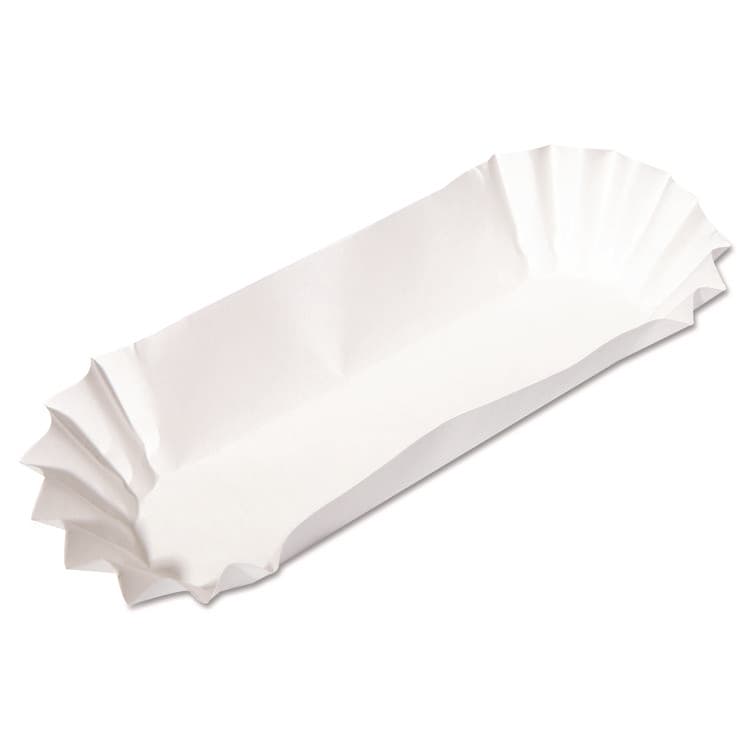 HOFFMASTER Fluted Hot Dog Trays, 6 x 2 x 2, White, Paper, 500/Sleeve, 6 Sleeves/Carton (HFM610740) thumbnail 2