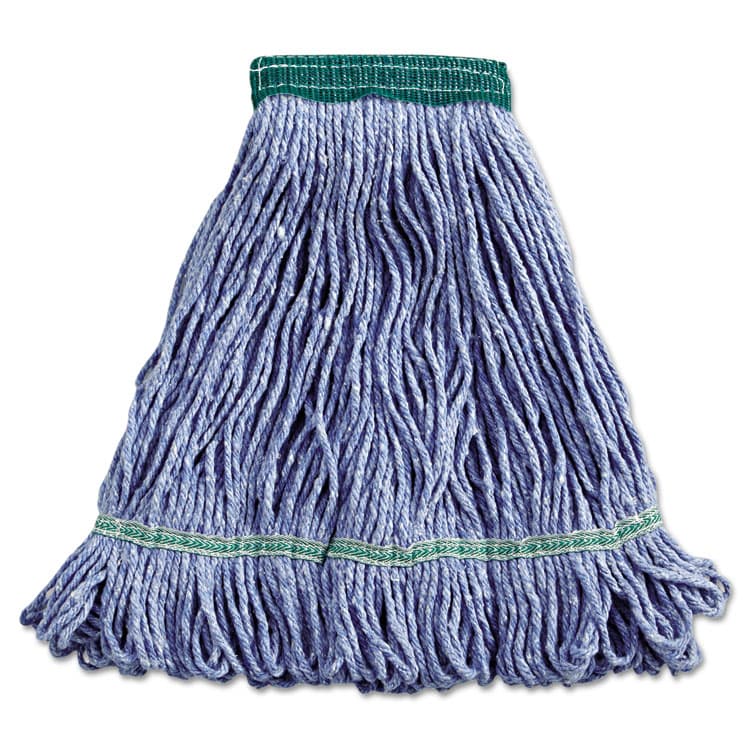 BOARDWALK Super Loop Wet Mop Head, Cotton/Synthetic Fiber, 5" Headband, Medium Size, Blue (BWK502BLEA)