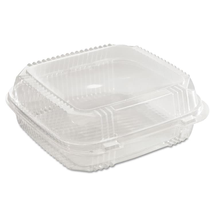 PACTIV EVERGREEN CORPORATION ClearView SmartLock Hinged Lid Container, 49 oz, 8.2 x 8.3 x 2.9, Clear, Plastic, 200/Carton (PCTYCI81120) thumbnail 2