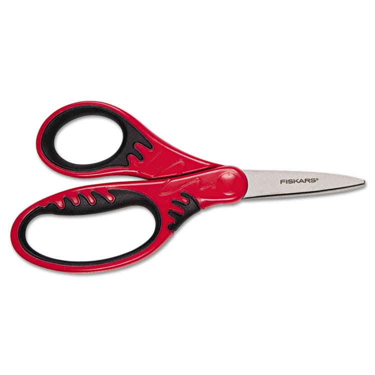 FISKARS MANUFACTURING CORP Kids Softgrip Scissors, Left/Right Handed, Pointed Tip, 5" Long, 1.75" Cut Length, Randomly Assorted Handle Color (FSK1942301001)