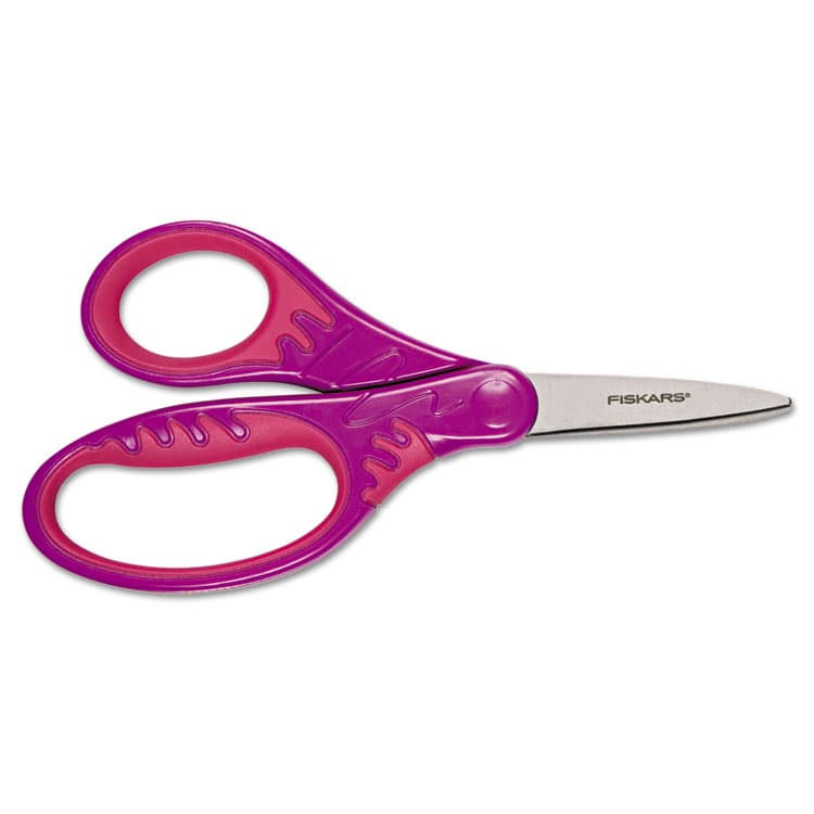 FISKARS MANUFACTURING CORP Kids Softgrip Scissors, Left/Right Handed, Pointed Tip, 5" Long, 1.75" Cut Length, Randomly Assorted Handle Color (FSK1942301001) thumbnail 2