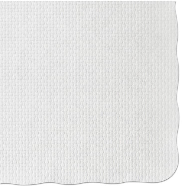 HOFFMASTER Placemats, Knurl Embossed Surface, Scalloped Edges, 13.5" x 9.5", White, 1,000/Carton (HFMPM32052)