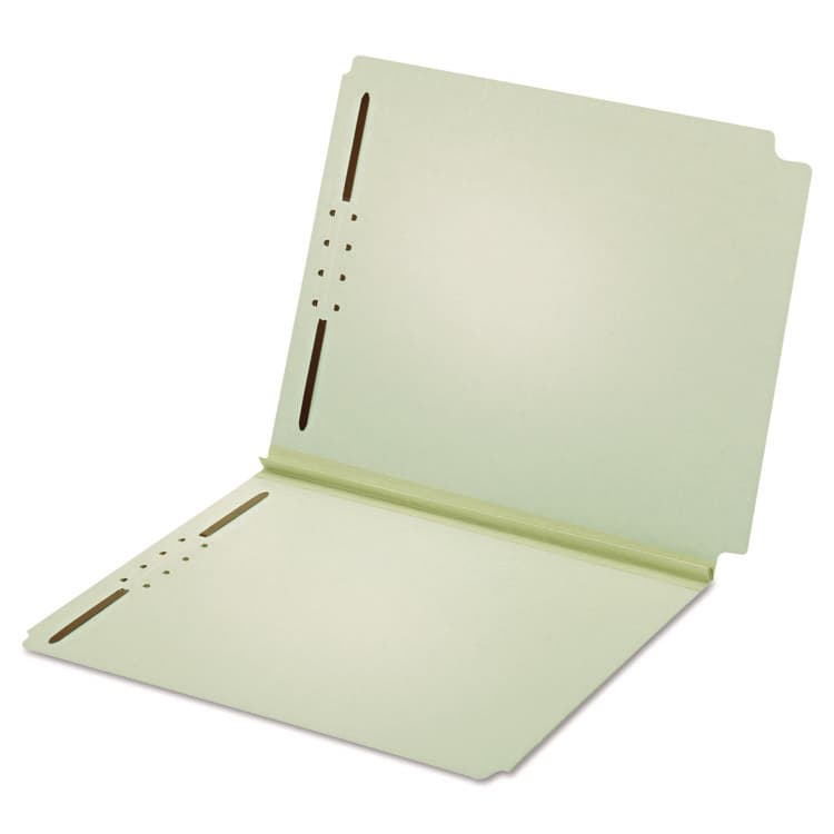 TOPS BUSINESS FORMS Dual-Tab Pressboard Fastener Folder, Straight Tab, Expands 2", 2 Fasteners, Letter Size, Light Green, 25/Box (PFX45715)
