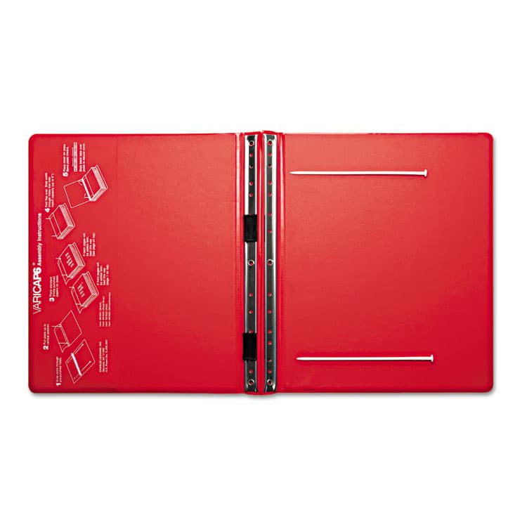 CHARLES LEONARD, VariCap Expandable Binder, 2 Posts, 6" Capacity, 11 x 8.5, Red (LEO61603) thumbnail 2