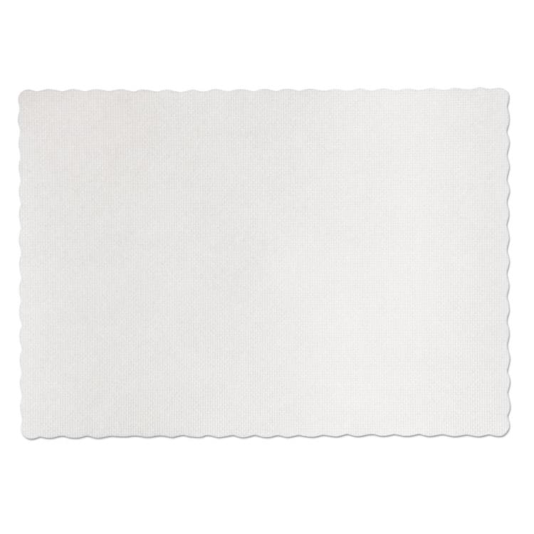 HOFFMASTER Placemats, Knurl Embossed Surface, Scalloped Edges, 13.5" x 9.5", White, 1,000/Carton (HFMPM32052) thumbnail 3