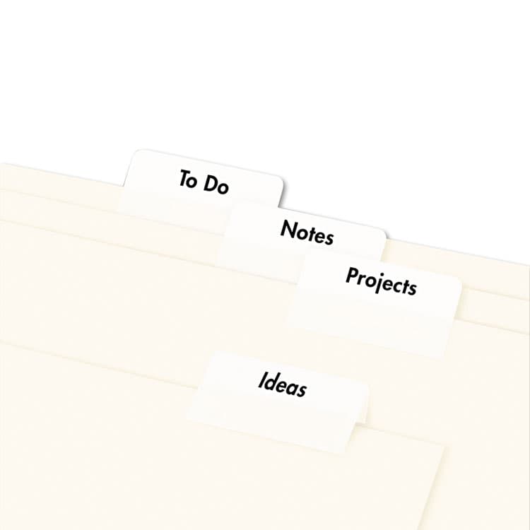 AVERY PRODUCTS CORPORATION Printable Plastic Tabs with Repositionable Adhesive, 1/5-Cut, White, 1.75" Wide, 80/Pack (AVE16282) thumbnail 2