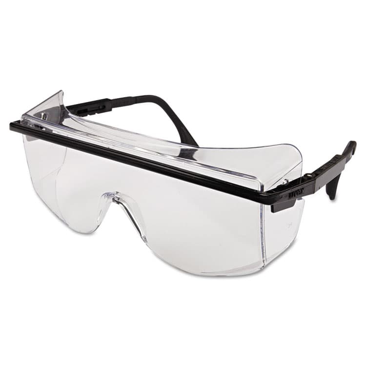 HONEYWELL ENVIRONMENTAL Astrospec OTG 3001 Eyewear S2500C, Black Half Frame OTG, Clear Single Lens (UVXS2500C)