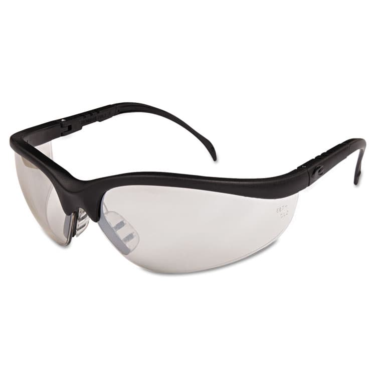 MCR SAFETY Klondike Safety Glasses, Matte Black Half Frame, Mirrored Silver Dual I/O Lens, 12/Box (CRWKD119BX)